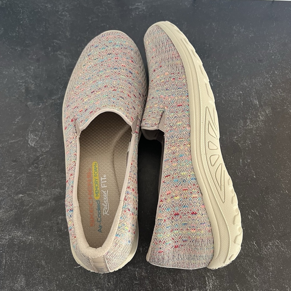 Skechers Relaxed Fit Tan and Rainbow Women's Size 7 - Roomy Toebox, Cushioned - Picture 6 of 13